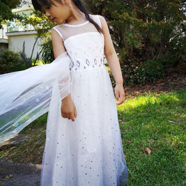 Frozen Elsa ombre sleeveless princess costume, Boho girls birthday costume