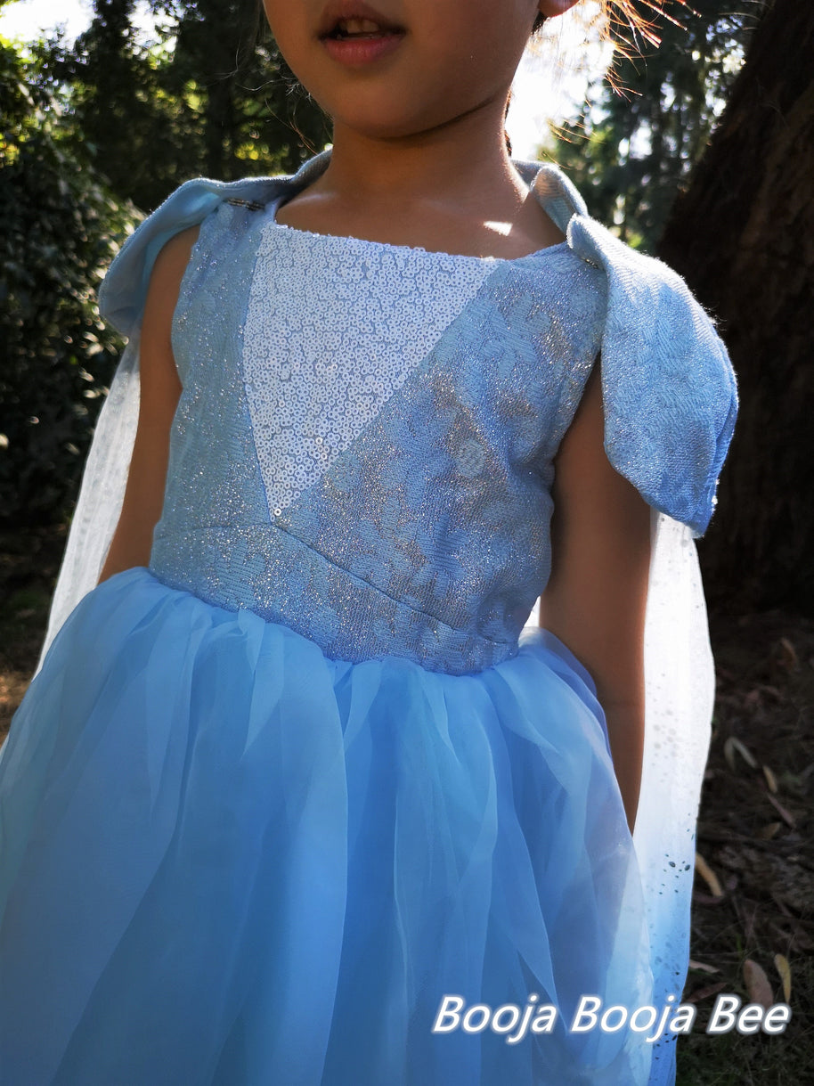 Frozen Elsa birthday costume, Disney princess party dress, girls aged 2-11