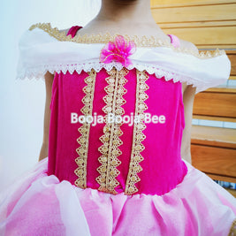 Sleeping beauty inspired costume, Princess Aurora cosplay dress gloves set