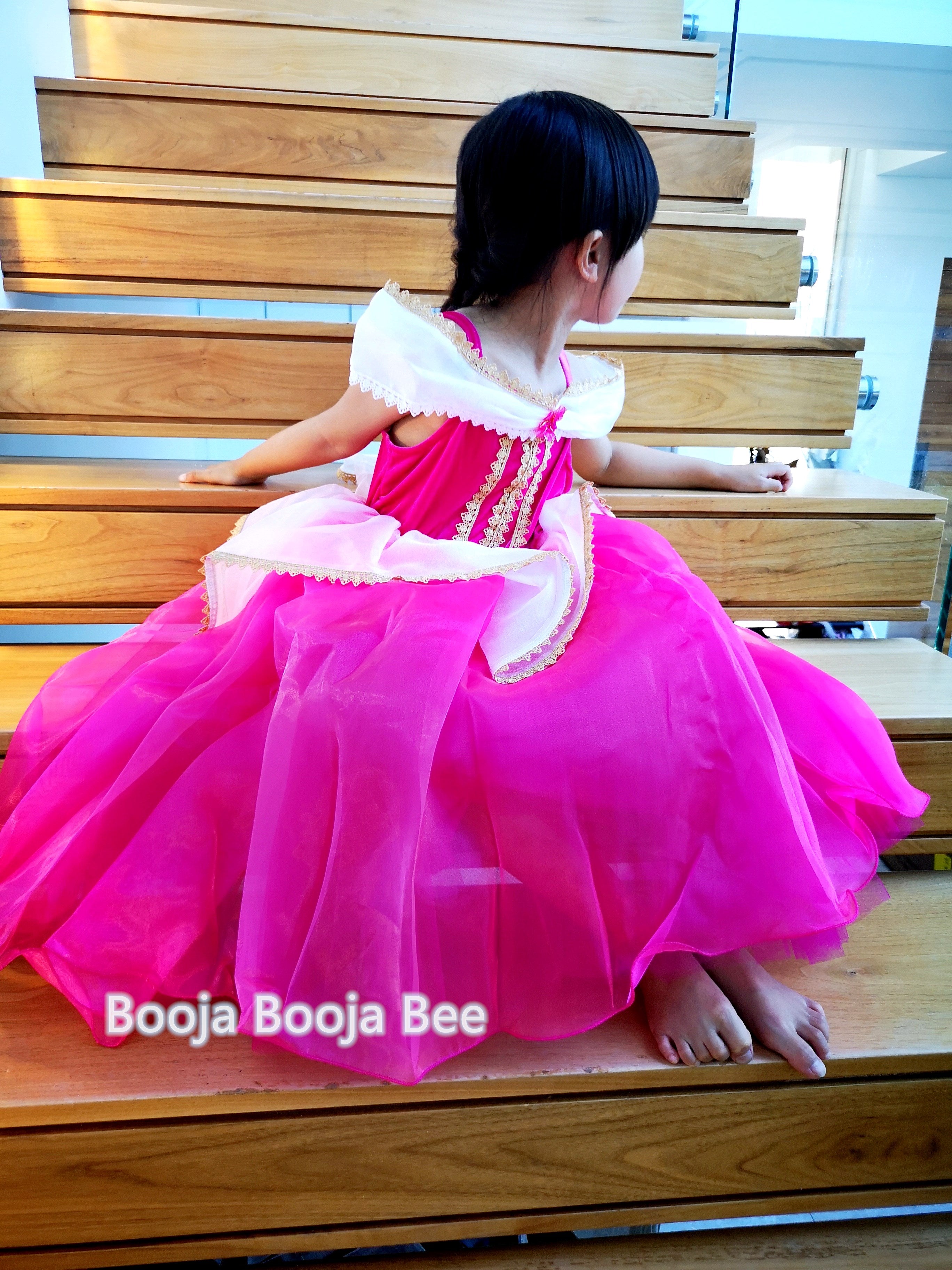 Sleeping beauty inspired costume, Princess Aurora cosplay dress gloves set