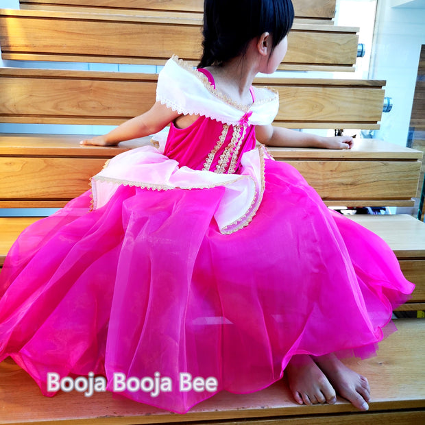 Sleeping beauty inspired costume, Princess Aurora cosplay dress gloves set
