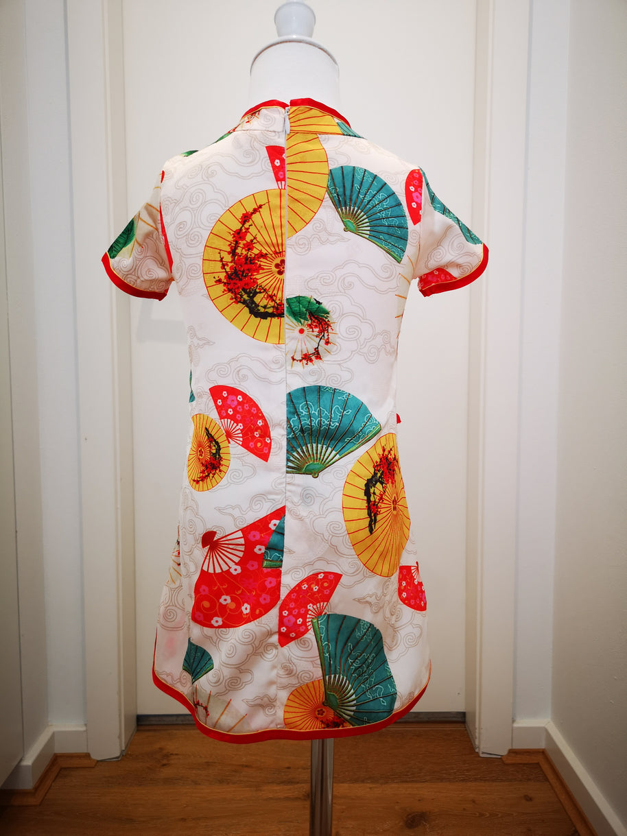 Fancy Qipao Cheongsam for girls,  Chinese short sleeves traditional dress
