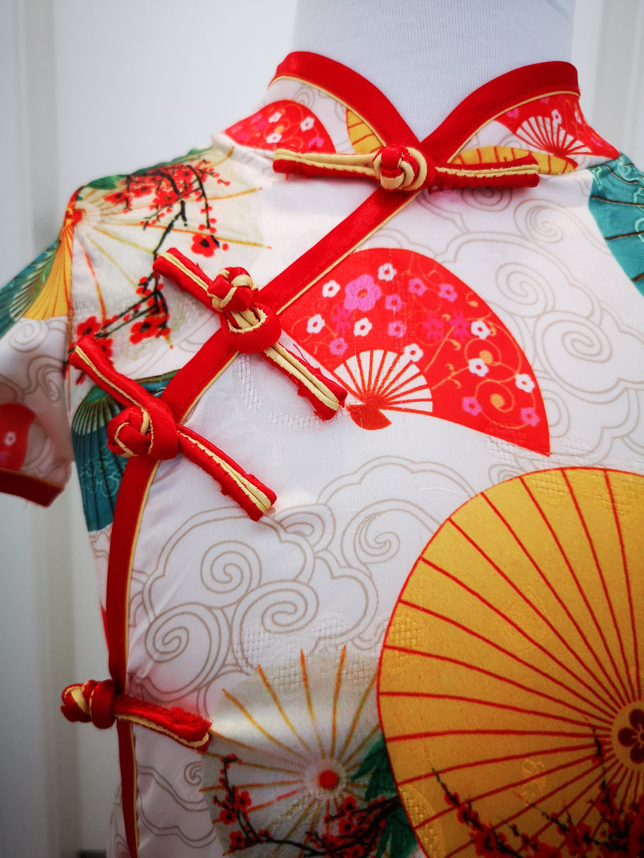 Fancy Qipao Cheongsam for girls,  Chinese short sleeves traditional dress