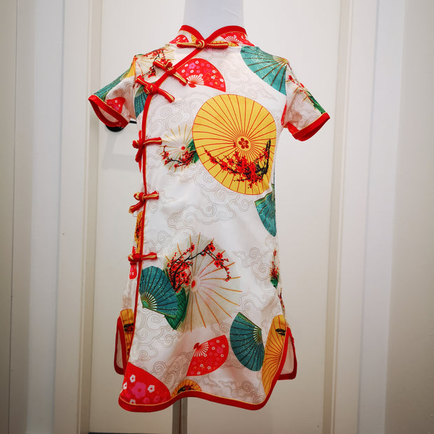 Fancy Qipao Cheongsam for girls,  Chinese short sleeves traditional dress