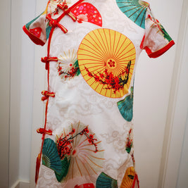 Fancy Qipao Cheongsam for girls,  Chinese short sleeves traditional dress