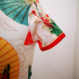 Fancy Qipao Cheongsam for girls,  Chinese short sleeves traditional dress