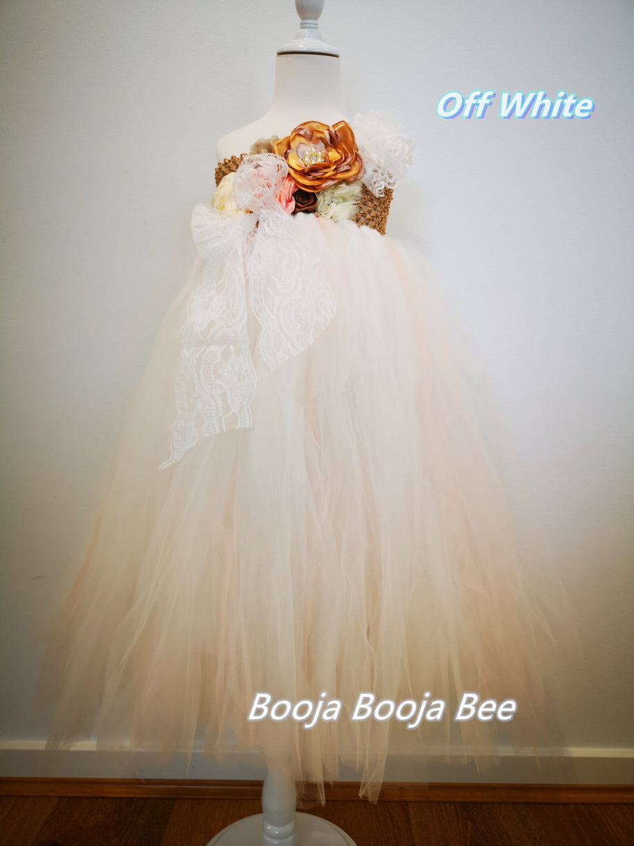 Luxury One-Shoulder Tutu Dress, Elegant couture flower girl wedding dress