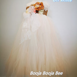 Luxury One-Shoulder Tutu Dress, Elegant couture flower girl wedding dress