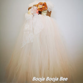 Luxury One-Shoulder Tutu Dress, Elegant couture flower girl wedding dress