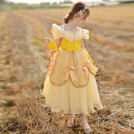 Beauty and the Beast Belle inspired costume, Gold princess dress