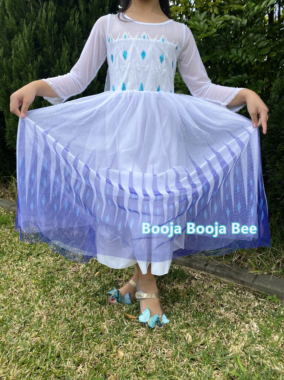 Disney themed party Elsa costumes for kids 3-8, Frozen 2 Elsa birthday princess dress