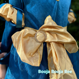 Brave Merida deluxe velvet costume, Princess party dark gold ribbon dress
