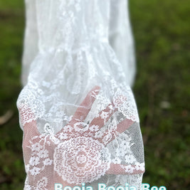 Ivory White Lace Flower Girl Dress – Bohemian Christening Lace Gown