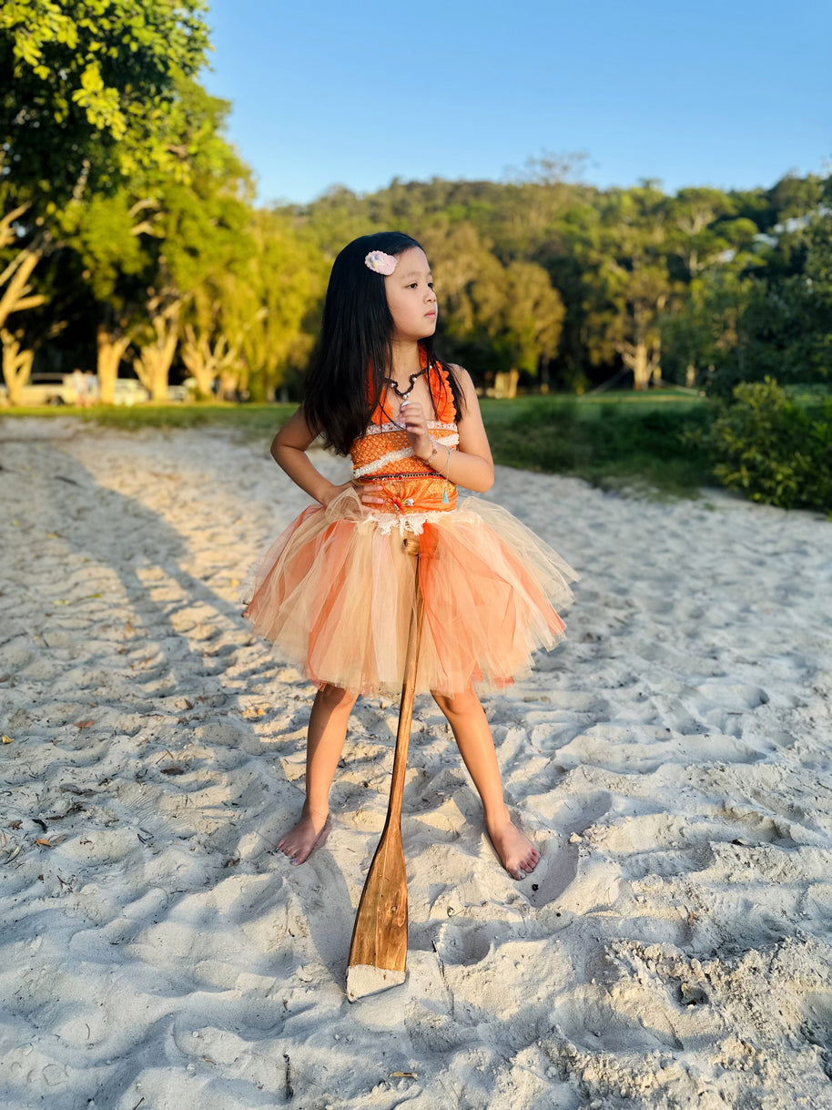 Moana Inspired Tutu Dress – Hawaiian Islander Ocean Princess Birthday Costume for Girls