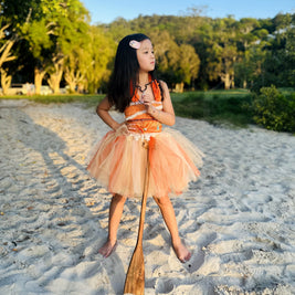 Moana Inspired Tutu Dress – Hawaiian Islander Ocean Princess Birthday Costume for Girls