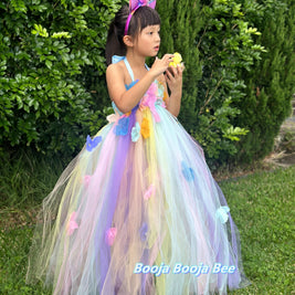Unicorn Lola 3D flowers Pastel Fairy Princess tutu dress