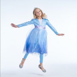 Frozen 2 Elsa inspired blue costume dress, Disney princess themed party cosplay wear