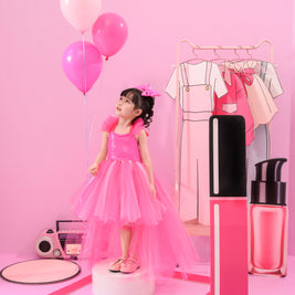 Barbie Aurora hot pink party tutu dress, girls birthday themed dress