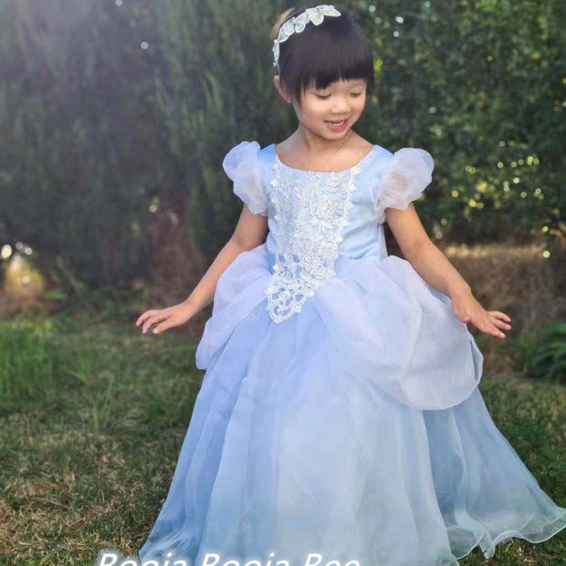 Magical Cinderella costume dress, Disney princess party gown, Halloween dress-up cosplay