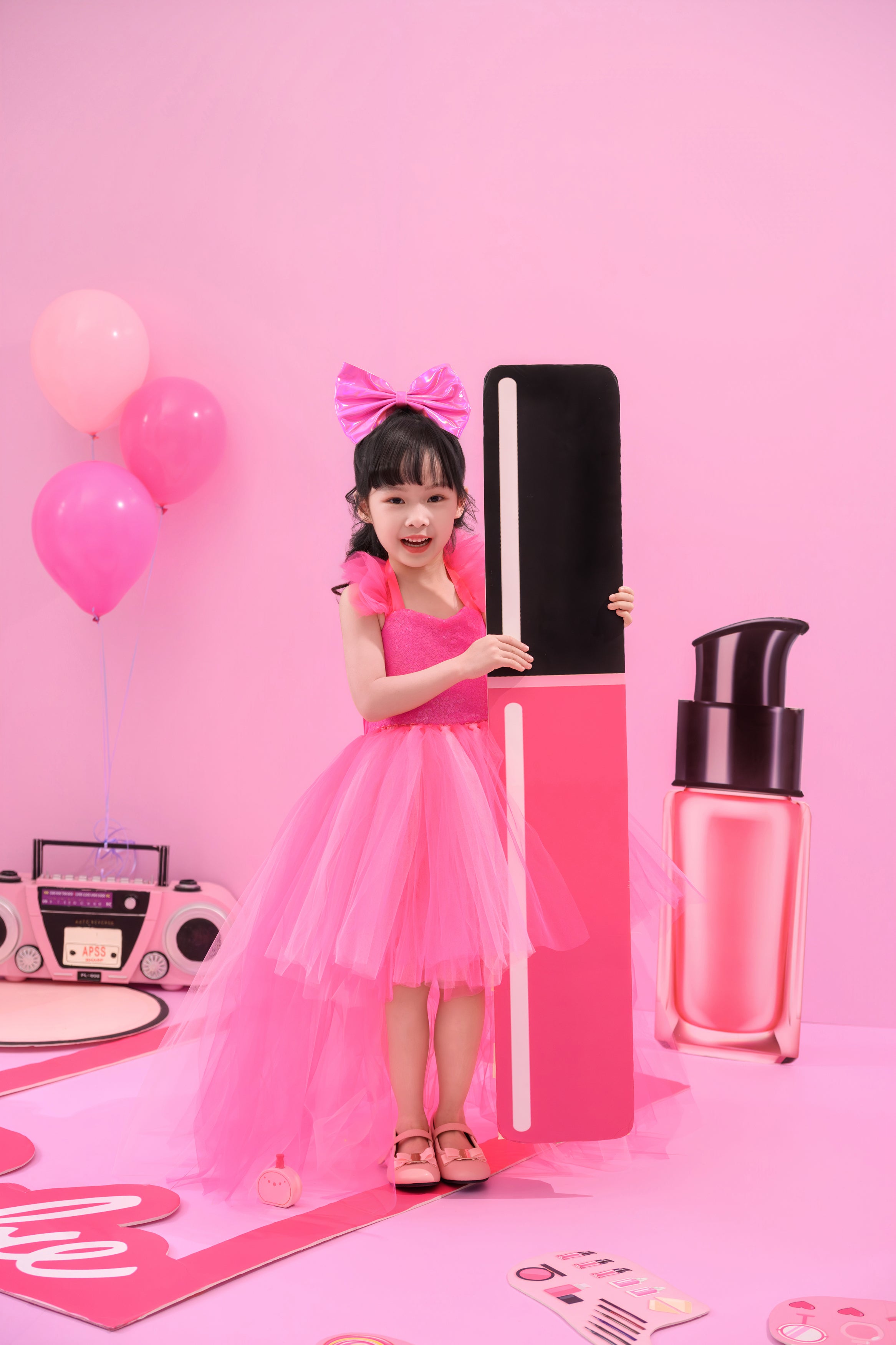 Barbie Aurora hot pink party tutu dress, girls birthday themed dress