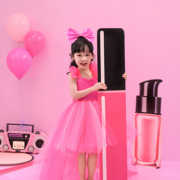 Barbie Aurora hot pink party tutu dress, girls birthday themed dress