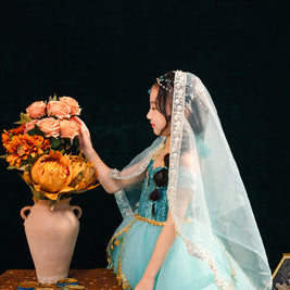 Jasmine Inspired Princess Dress for Girls – Elegant and Luxury Arabian Costume for Birthday & Party