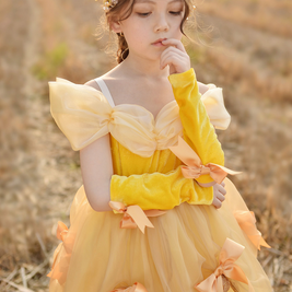 Beauty and the Beast Belle inspired costume, Gold princess dress