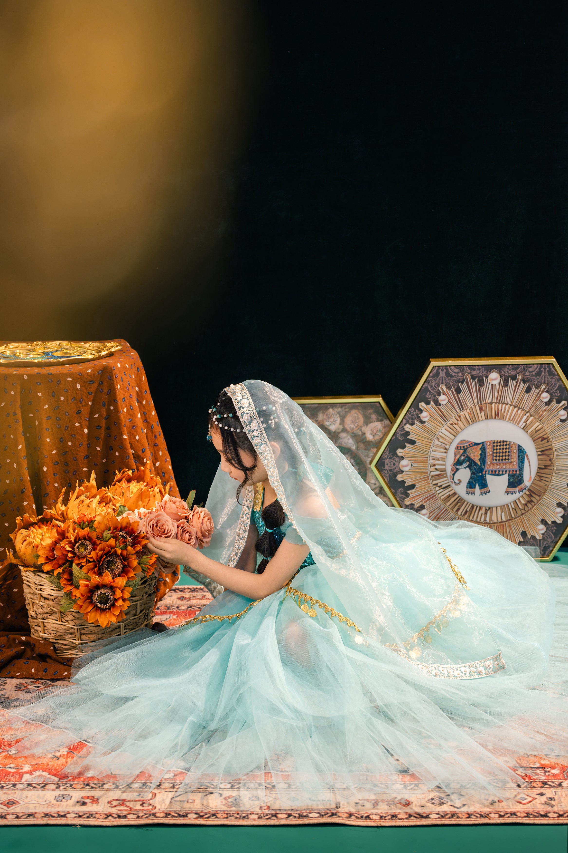 Jasmine Inspired Princess Dress for Girls – Elegant and Luxury Arabian Costume for Birthday & Party