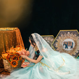 Jasmine Inspired Princess Dress for Girls – Elegant and Luxury Arabian Costume for Birthday & Party