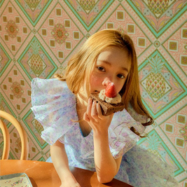 Floral blue ruffles sleeves girls birthday dress