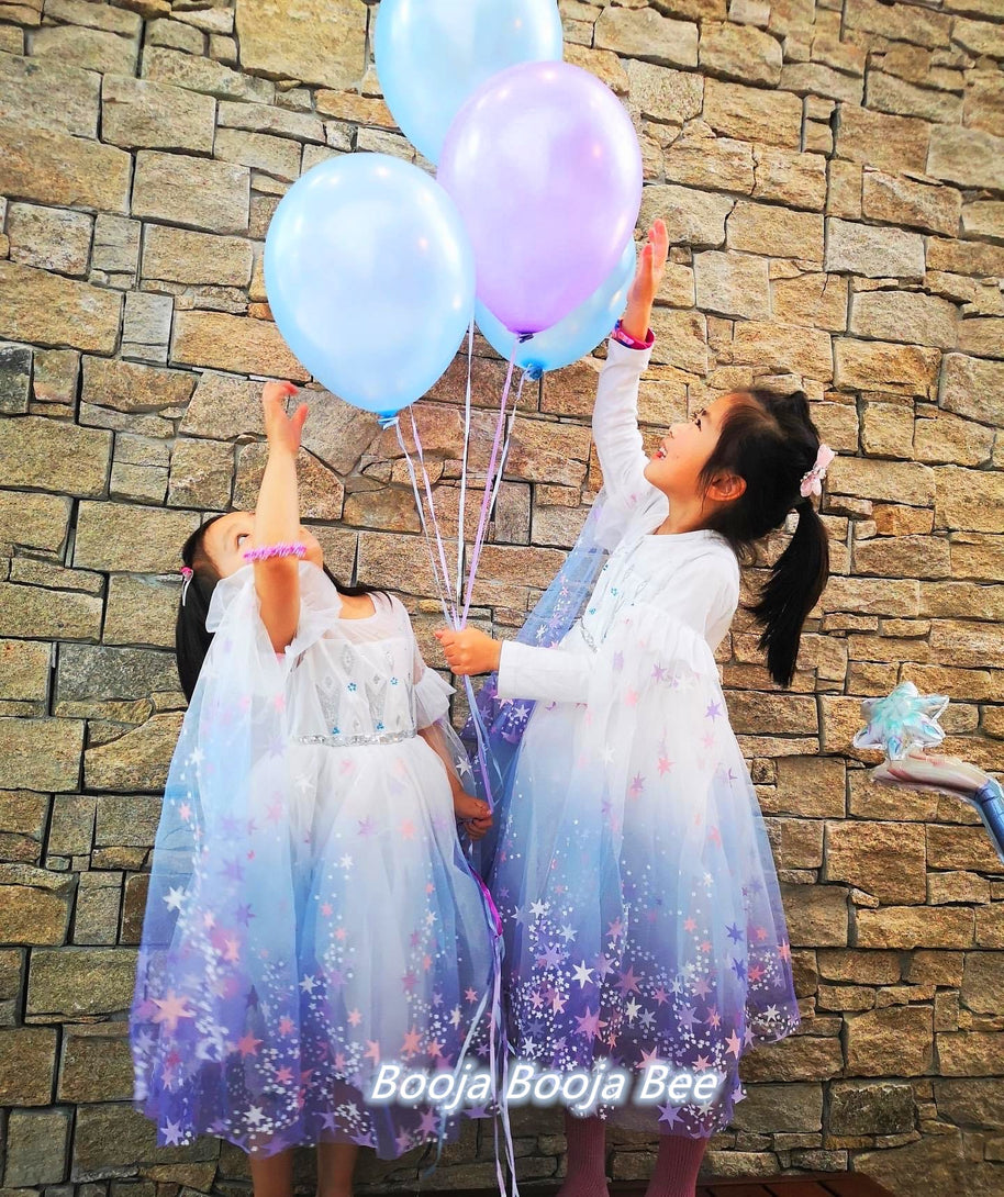 Frozen Elsa fantasy fluffy long sleeves tutu dress, party, costume, birthday