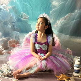 Purple Mermaid tutu birthday dress I Under the sea Princess party costume I Fairy Tulle dress