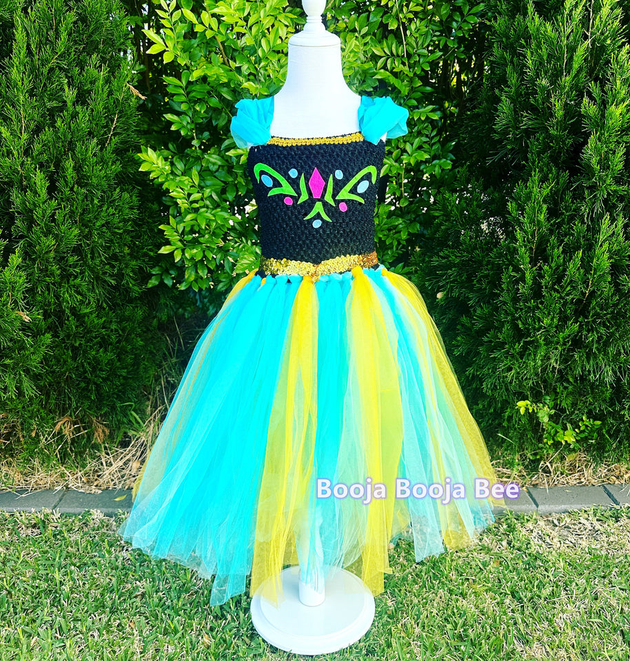 Frozen Anna toddler baby tutu 1st birthday，Princess costume tulle dress，Aged 0-10