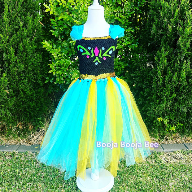 Frozen Anna toddler baby tutu 1st birthday，Princess costume tulle dress，Aged 0-10