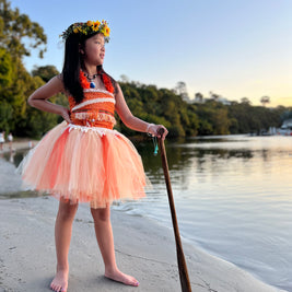 Moana Inspired Tutu Dress – Hawaiian Islander Ocean Princess Birthday Costume for Girls