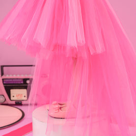 Barbie Aurora hot pink party tutu dress, girls birthday themed dress