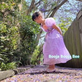 Encanto Isabela purple costume dress, Girls princess cosplay flowers dress