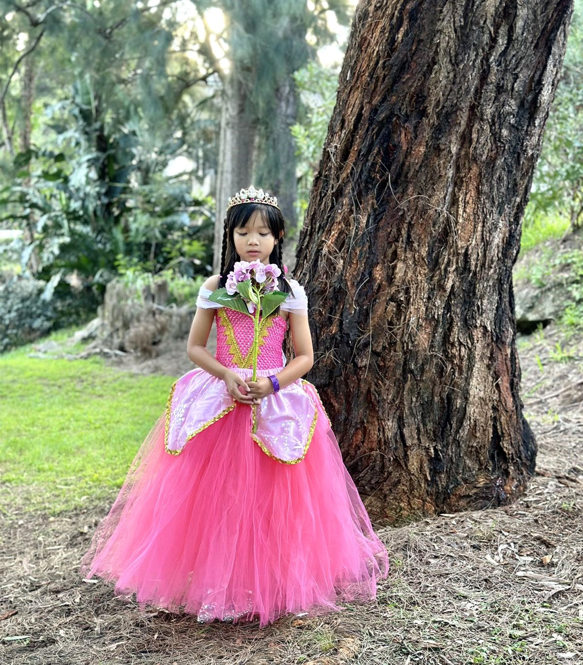 Aurora Pink Sleeping Beauty Princess tutu dress, Girls Pink party themed wear, Pageant dress, Movie cosplay dress