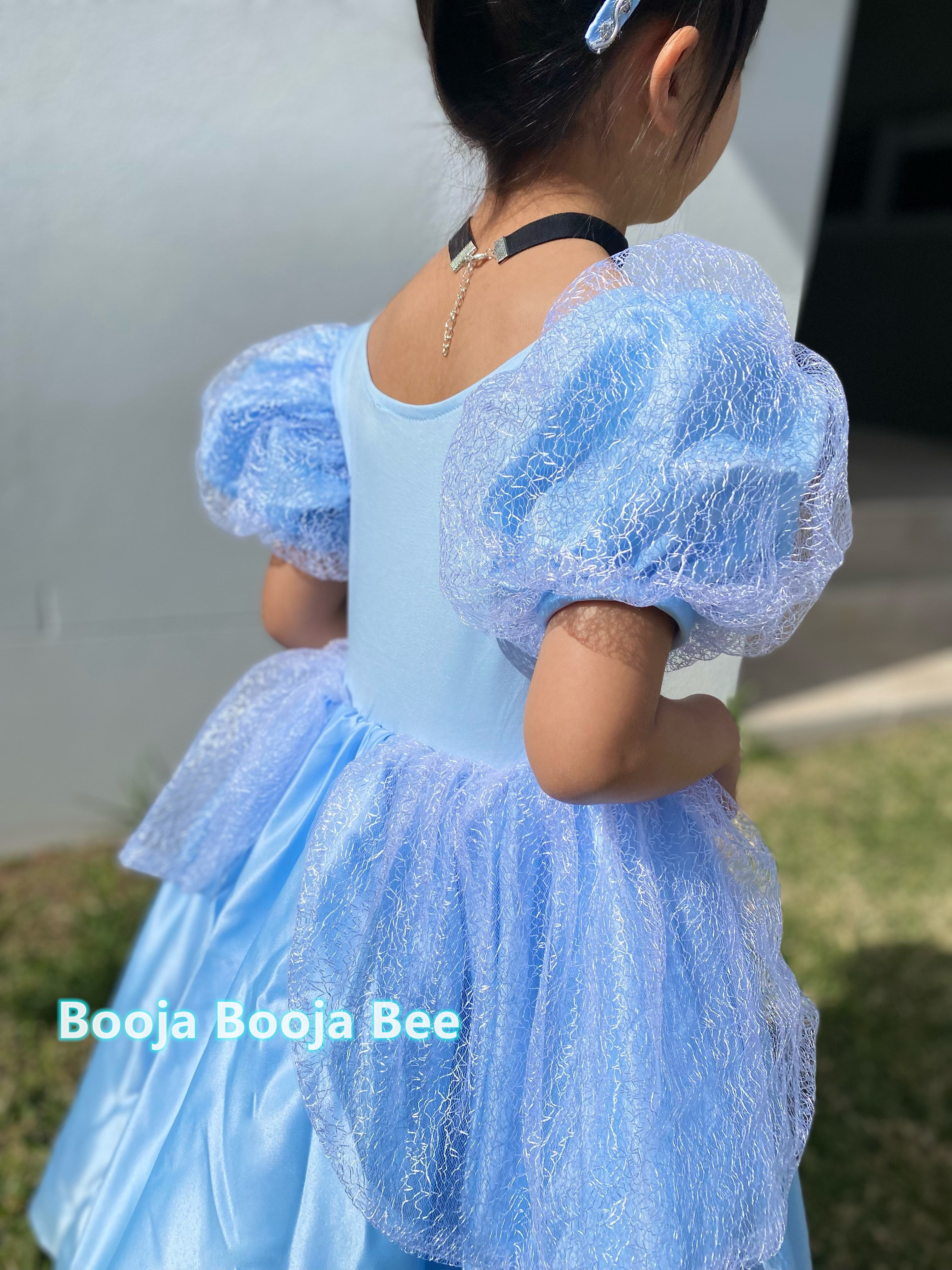 Cinderella puffy sleeves ball gown, Girls birthday gift party dress