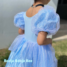 Cinderella puffy sleeves ball gown, Girls birthday gift party dress