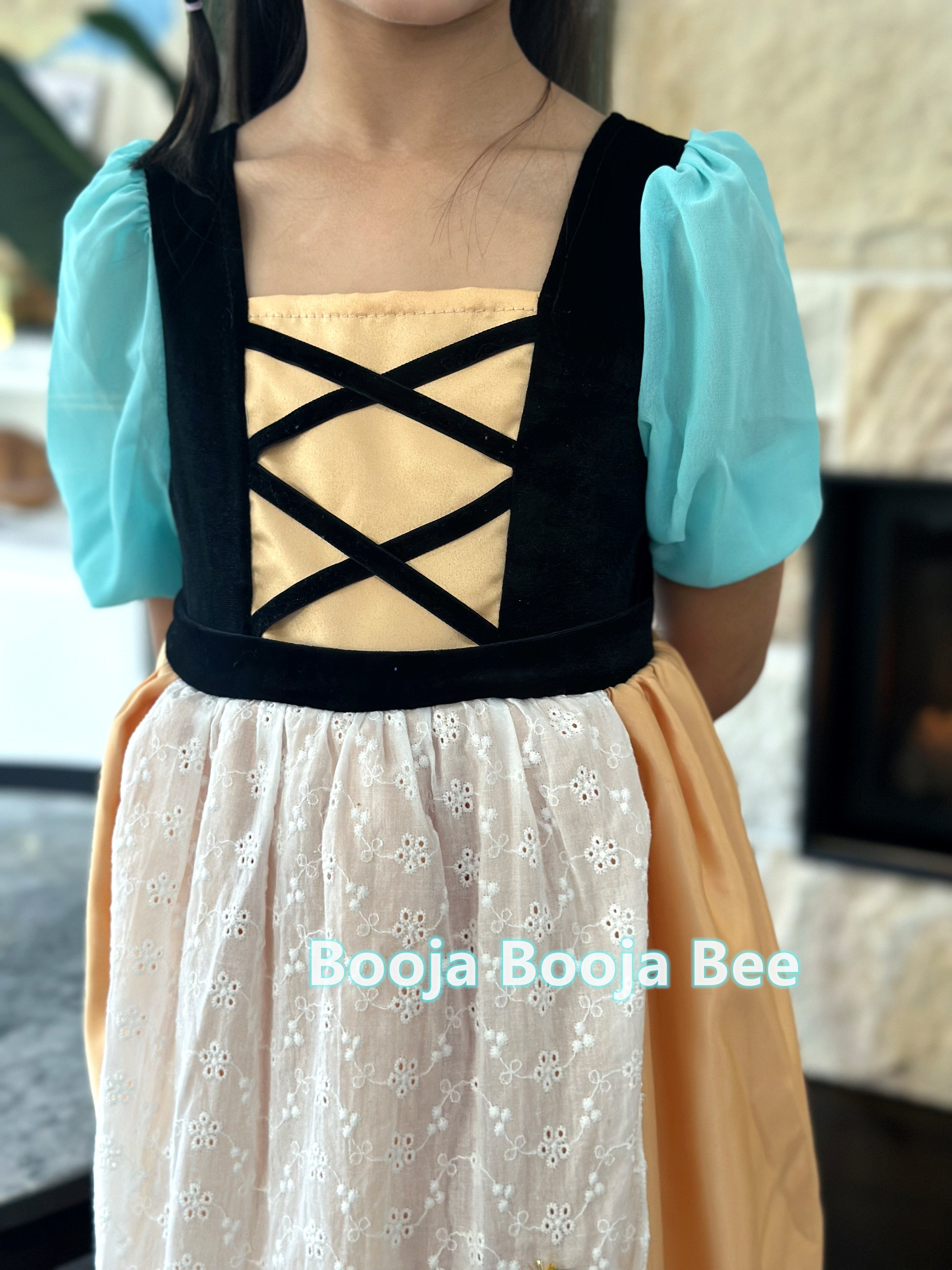 Cinderella maid inspired girls costume, Princess cleaning apron dress