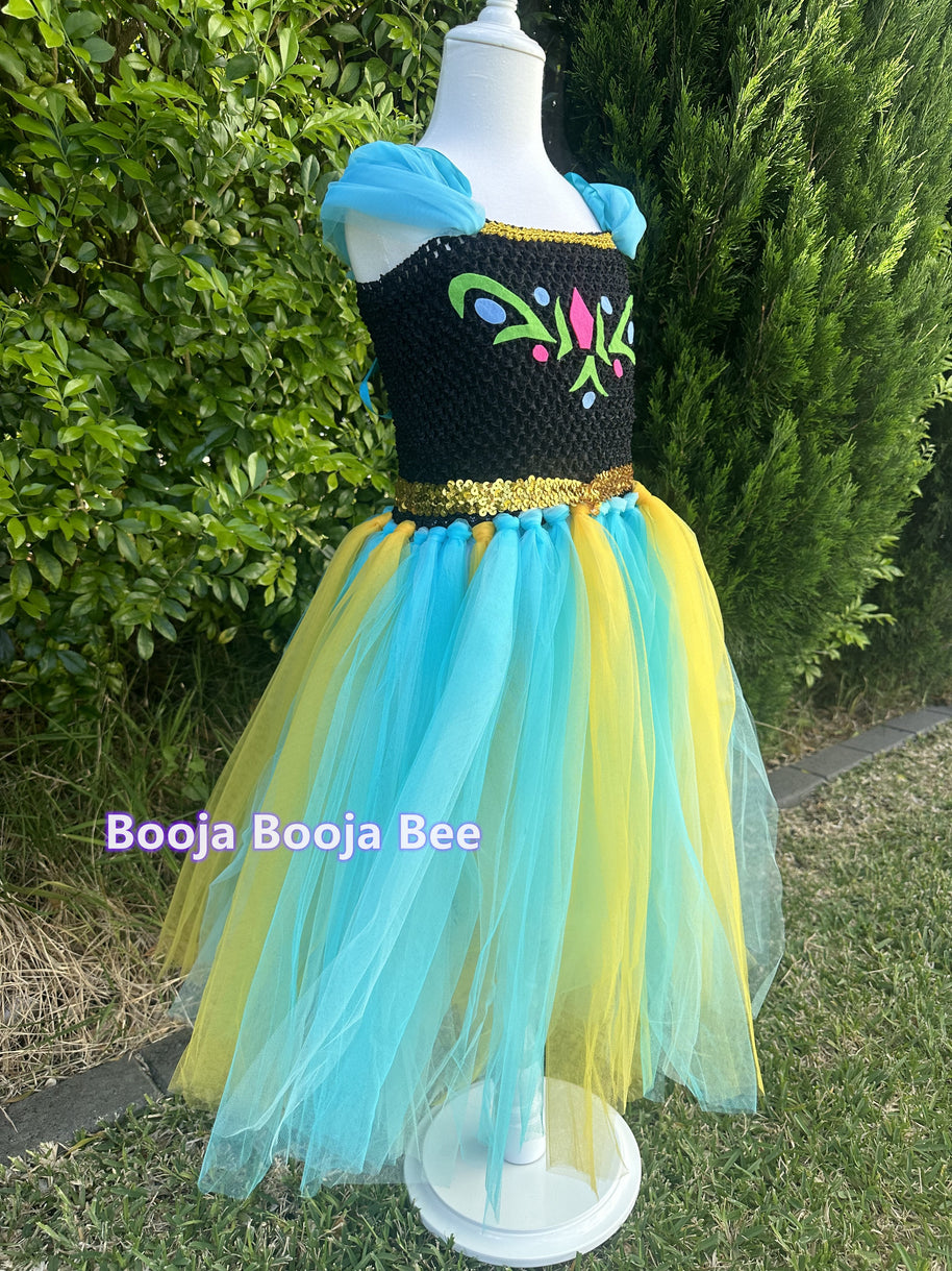 Frozen Anna toddler baby tutu 1st birthday，Princess costume tulle dress，Aged 0-10